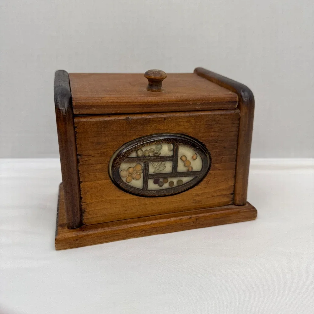 Vintage Handmade Wooden Recipe Box Rustic Cottagecore Farmhouse